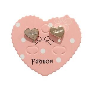 14 K Yellow Gold Plated Fashion Heart Stud Earrings Dainty Fashion Jewelry Gift